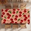 Kirschfrucht Rosa Tischdecke Party Dekoration Esszimmer Zuhause Küche Terrassen Wasserdicht Fleckenabweisend Tischdecke