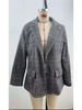 2024 Women's Retro Houndstooth Lapel Cardigan Jacket - Casual European & American Autumn/Winter Fashion