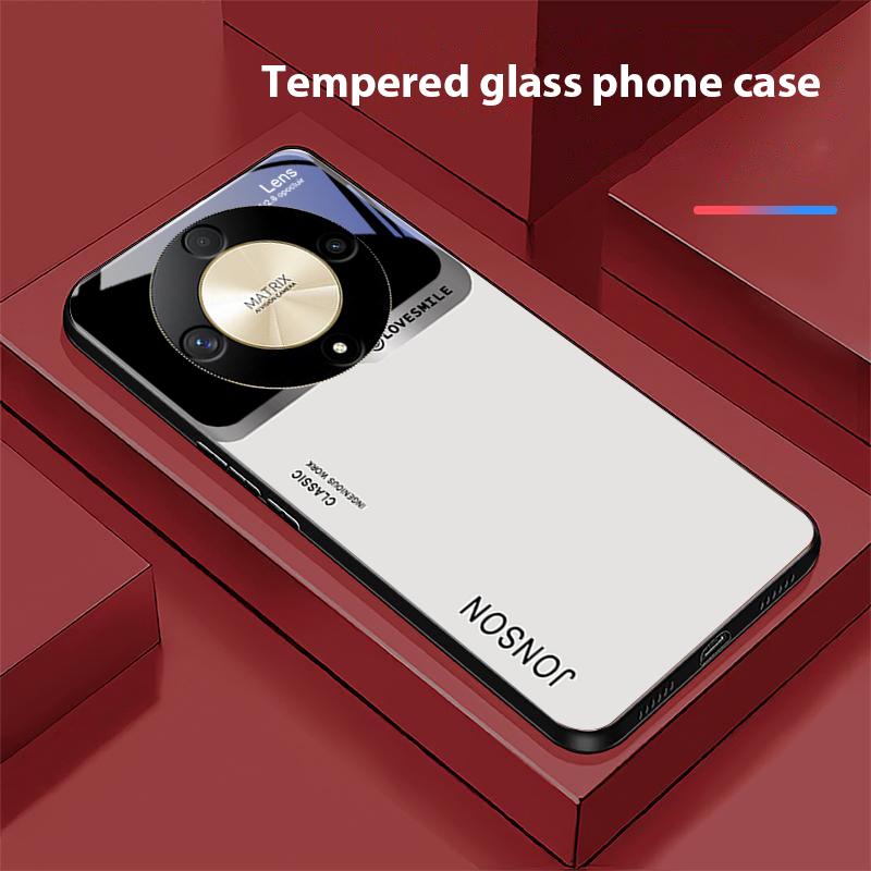 Large Window Green For Honor Magic 6 50 70 90 Lite X7b 200 Pro Nova 10 Nova 5T X6 P30 Pura 70 Ultra Tempered Glass Phone Case