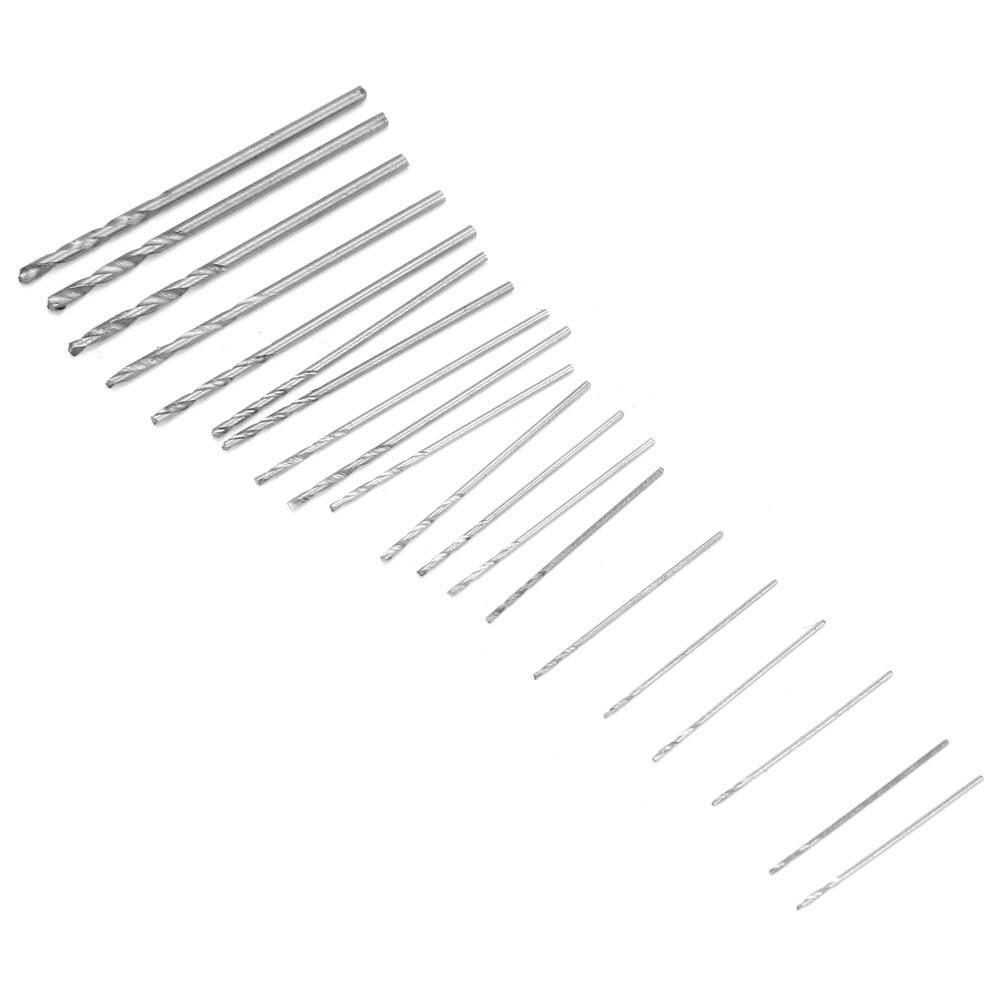 20pcs Mini Micro HSS Twist Drill Bit Set 0.3mm 1.6mm with Case for Wood Plastic