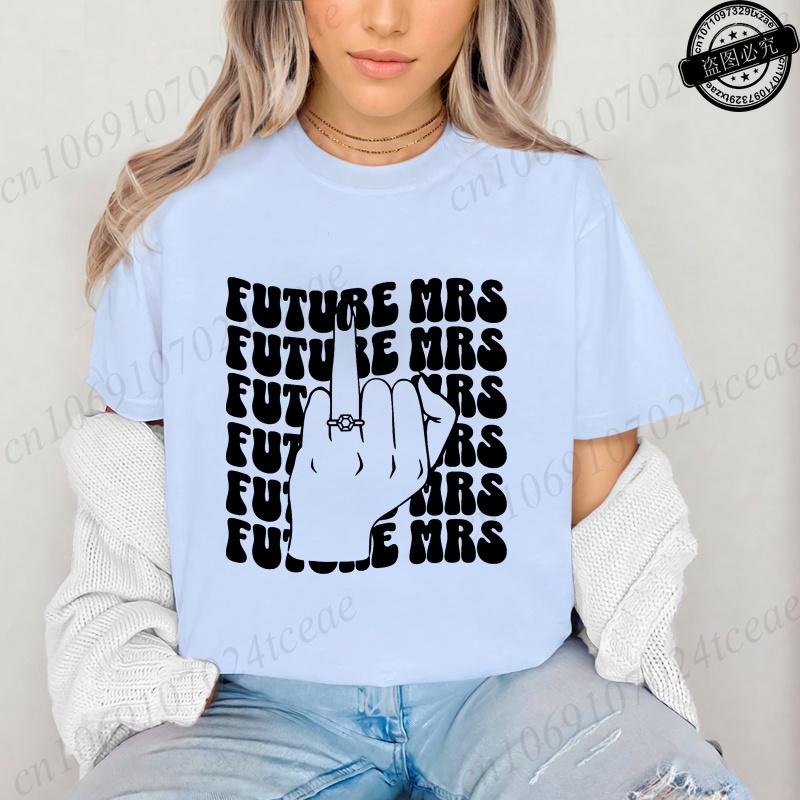 Retro Bachelorette Bride Shirt,Personalized Future Mrs Women's T-Shirts Bridal Bride To Be Tee Shirts 2026 Girls Wedding Outfit