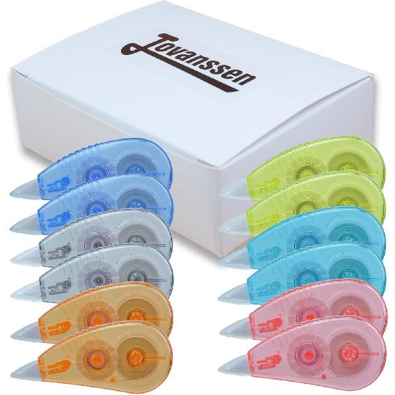 White Correction Tape, 12 Pack, 13.13 Feet Correction Tape for School And Office, Easy To Use Applicator for tant Corrections