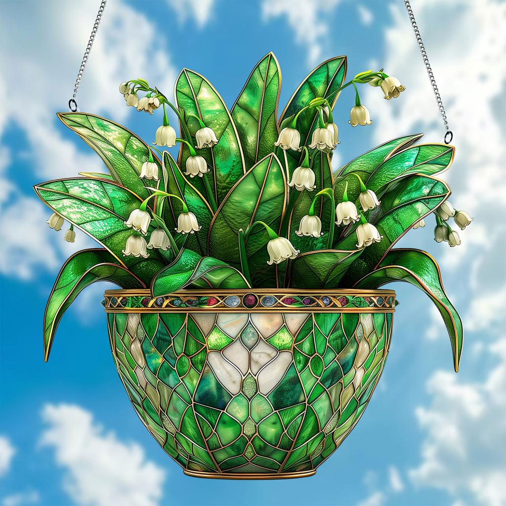 Linglan Flat Double Sided Printed Decorative Acrylic Pendant Spring Decorative Pendant