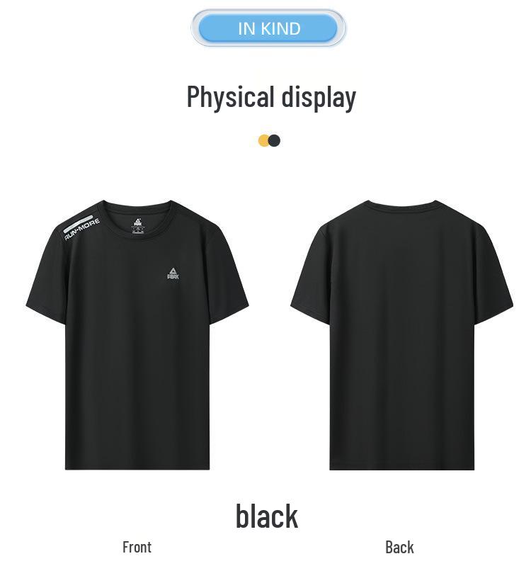 Men's PEAK Sports Quick-Dry Ice Silk Fitness T-Shirt - Short Sleeve Summer Top