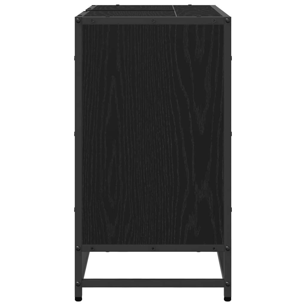 Washbasin Cabinet with Door Black Oak Effect 65 x 33 x 60 cm