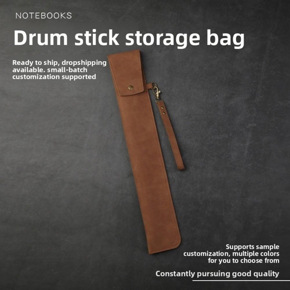 PU Leather Drum Stick Bag Lightweight Drumstick Holder Portable Drumstick Bag  For All Drumsticks