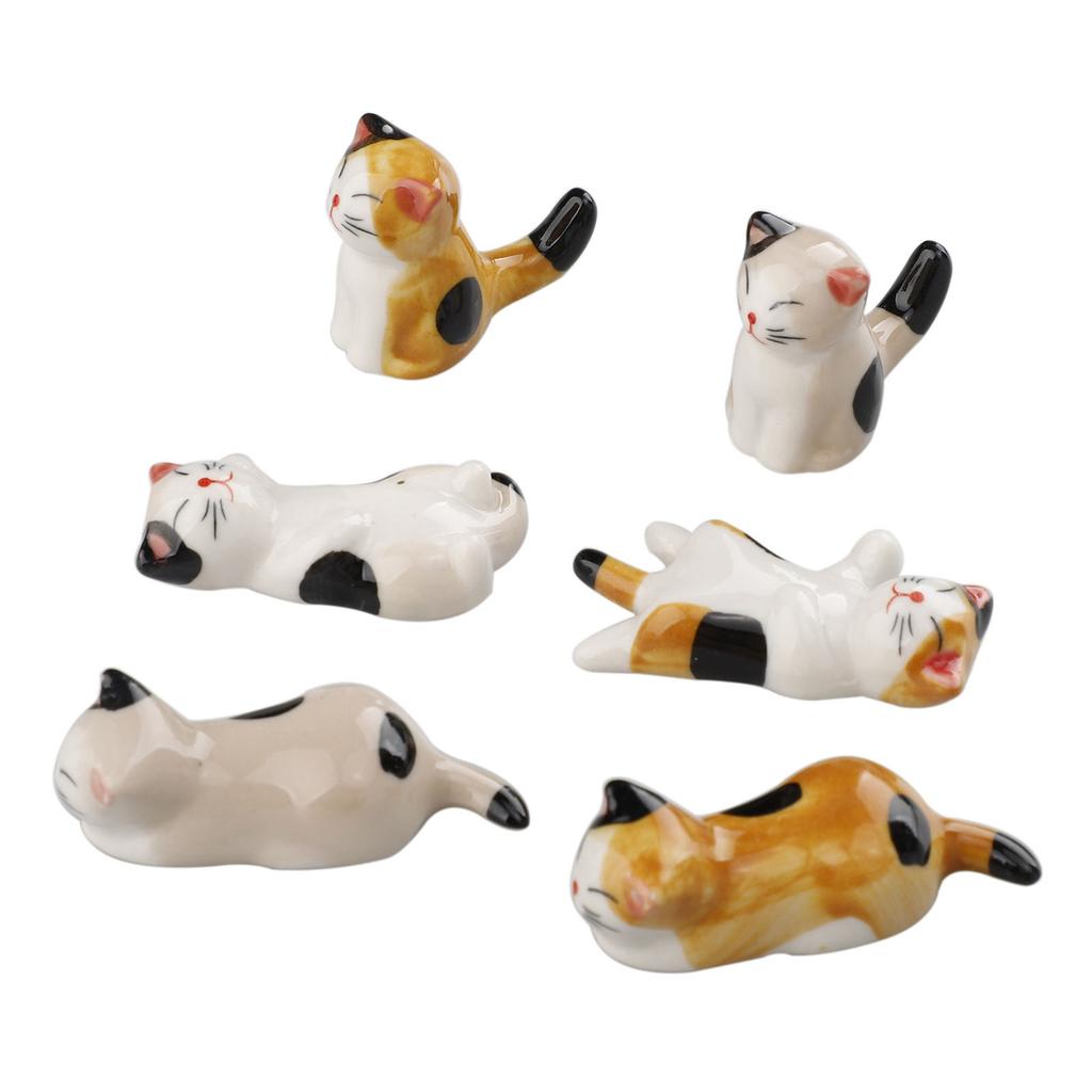 Ceramic Cute Kitten Chopsticks Holder Ceramic Painted Kitten Frog Ornament Chopsticks Holder