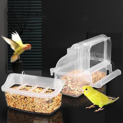 Parrot Feeder Drinker Bird Supplies Cage Birds Water Hanging Bowl Box Pet Plastic Food Container