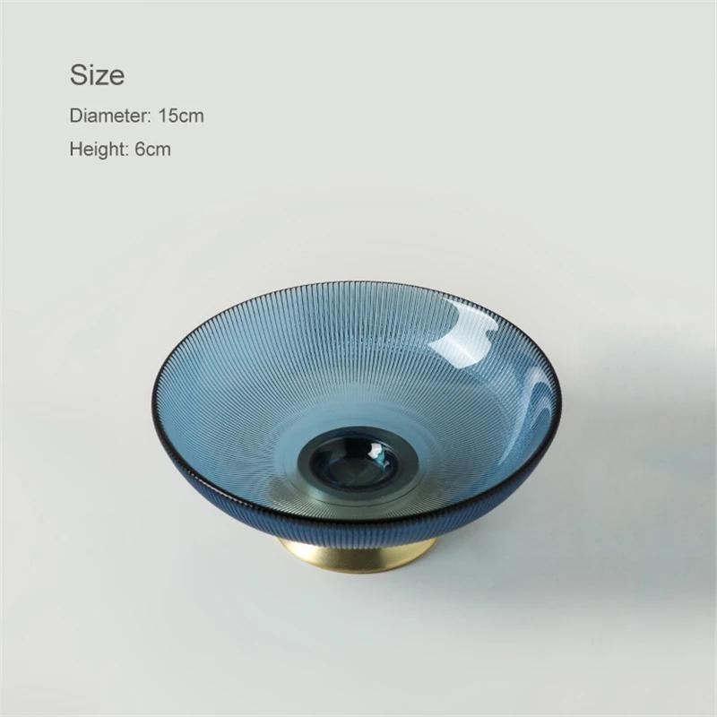 Kreative Glas Obstschale Wohnzimmer Teetisch Heim Snackteller Metall Glas Aufbewahrungsbox Obstkorb Schalen und Tabletts Teller