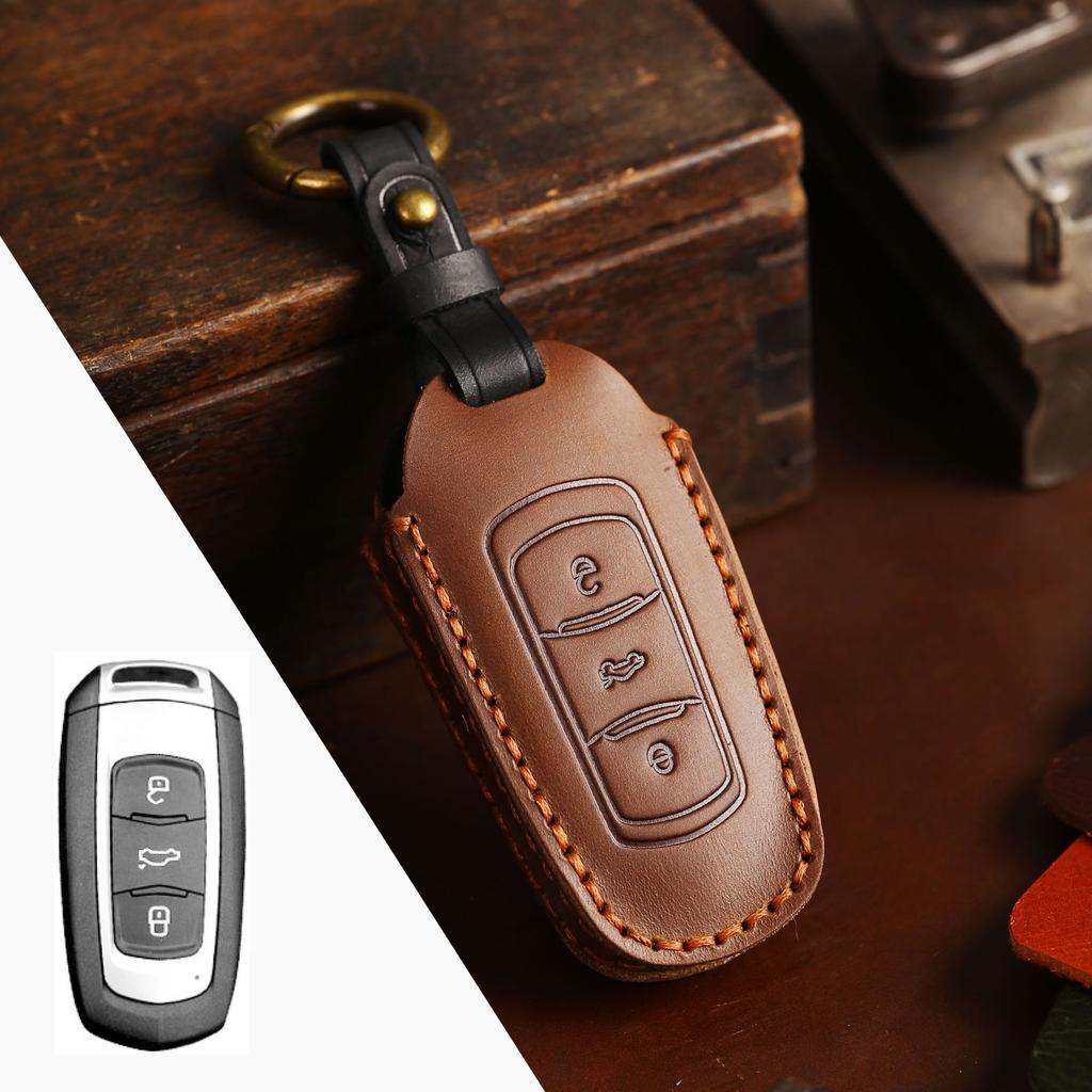 Leather key cover is suitable for Geely key cover, Emgrand GS Global Hawk, British Vision car key cover, handmade.