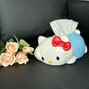 Cute Tissue Box, Facial Tissue Organizer, with Red Bow Decoration, Decorative Desk Organizer for Home, Office, Car, Birthday Party Decorations