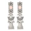 Vintage Bohemian Light Titanium Alloy Earrings , Ethnic Style Ear Cuff Stud Set for Women