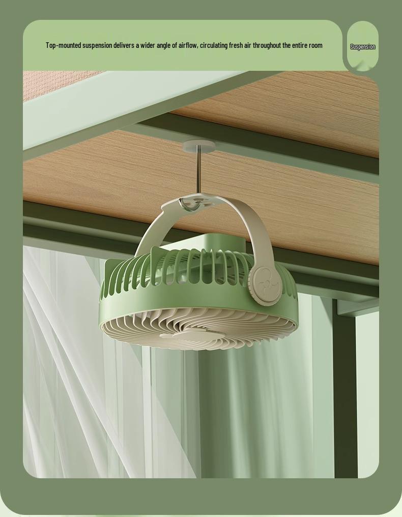 Three-speed Silent Multi-functional Fan: Stand, Hang, or Wall-Mount - Powerful Wind, Compact Design