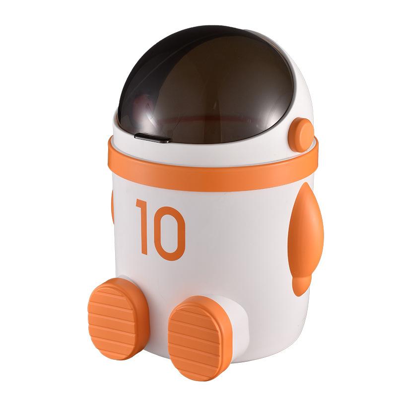Kreativer Astronaut Boden-Mülleimer mit Deckel Große Kapazität Wohnzimmer Schlafzimmer Haushalts-Mülleimer Papierkorb Heimdeko
