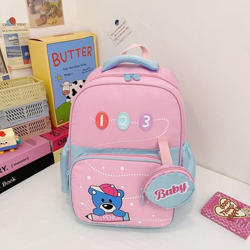 Lightweight Breathable Waterproof Large Capacity Backpack For Kids With Cute Bear Design