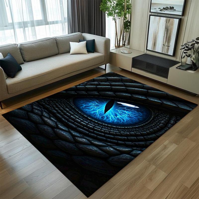 Dragon Eye Pattern Carpet Mat Rug Living Room Bedroom Home Decoration Modern Area Rug Black Living Room Bedroom Floor Mat