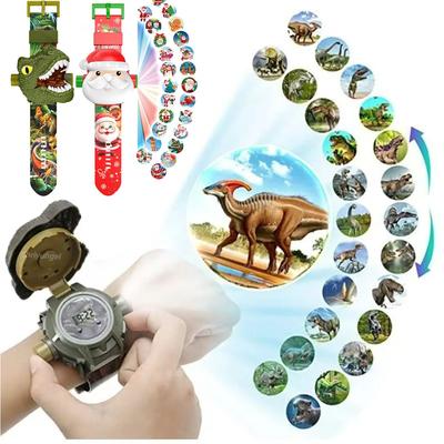 Kids Dinosaur Projection Watch Projector Toy with 24 Patterns Christmas Electronic Watch Educational Toys Gift for Boys Girls