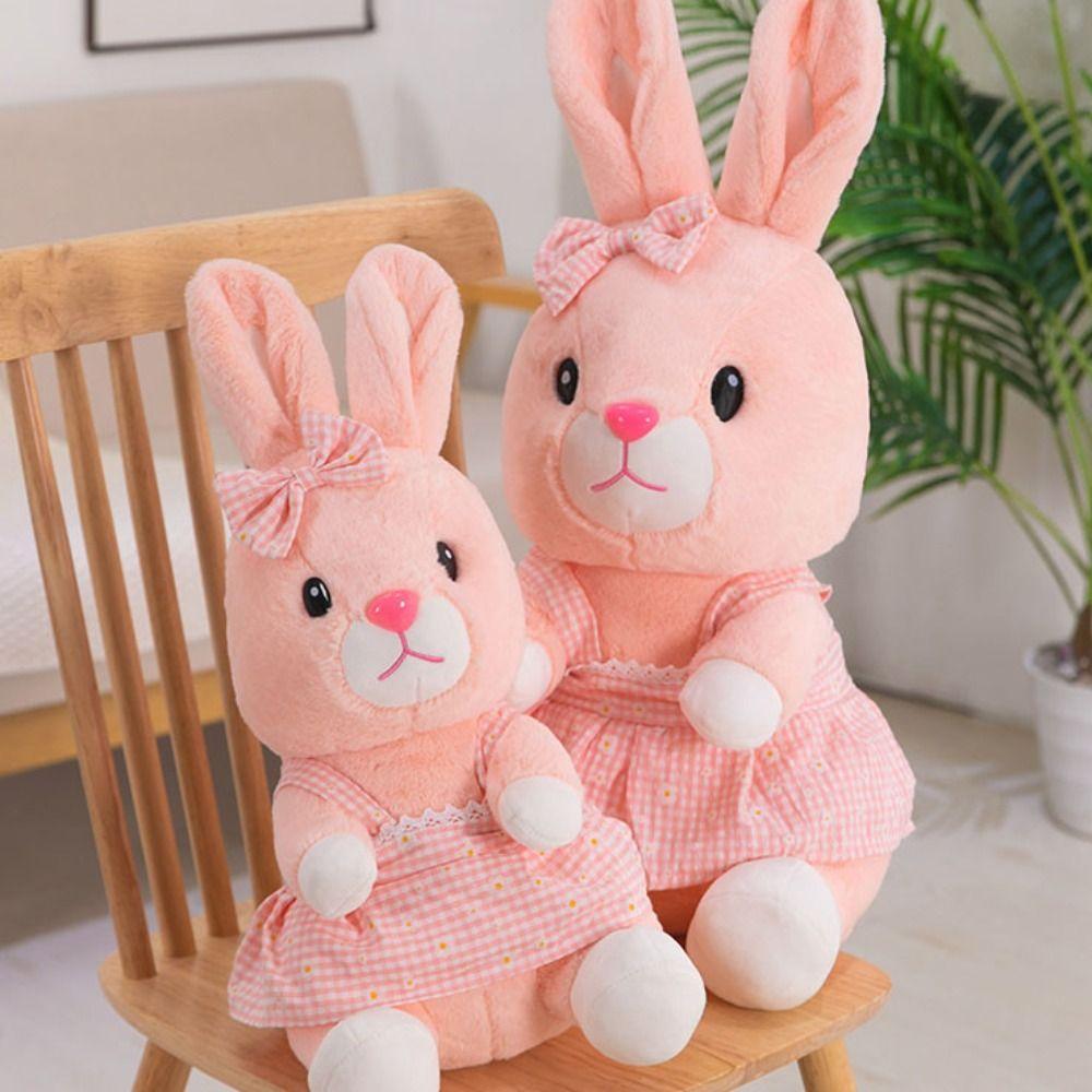 Soft Pink Rabbit Plush Doll PP Cotton Rabbit Stuffed Toy Cute Rabbit Plush Toys  Kids Gifts