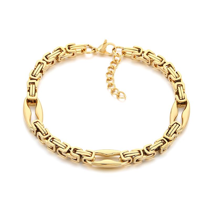 2026 Personalized Versatile Lip Chain Jewelry, Japanese and Korean Byzantine Emperor Chain Splicing Pig Nose Titanium Steel Trendy Men's Bracelet