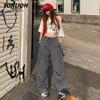TonLion Women's Summer Cooling High-Waist Straight Leg Cargo Pants