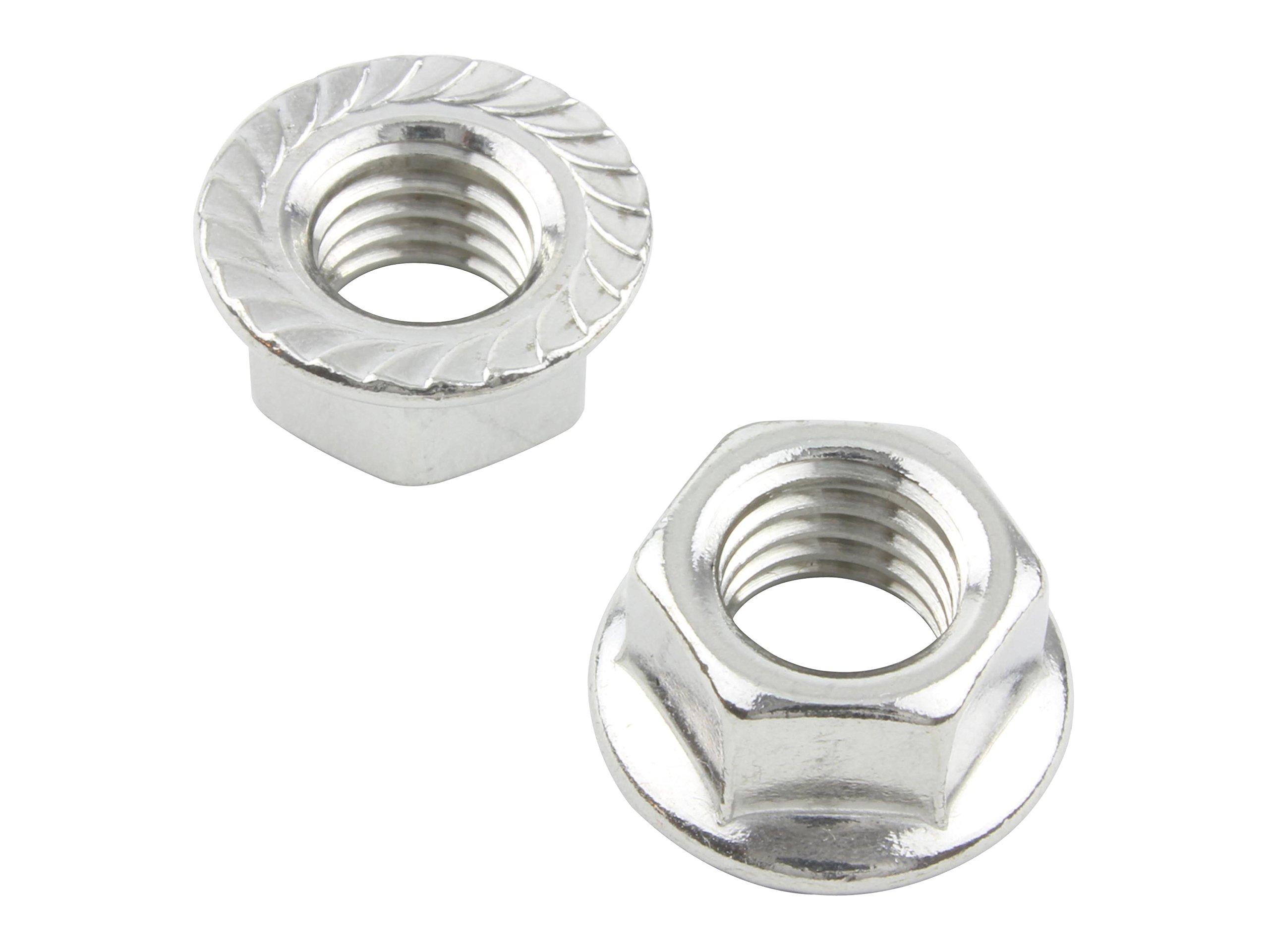 POSH FAITH Motorcycle Supplies Flange Nut Stainless Steel P1.5 2 M10/P1.5 серебряный