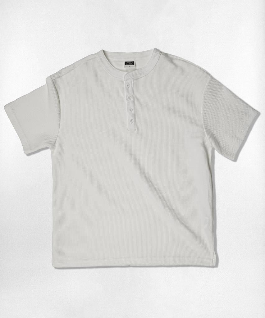 Nasyujeueol [2Pack] Usual Waffle Henley Neck Short Sleeve T-Shirt 3 Colors