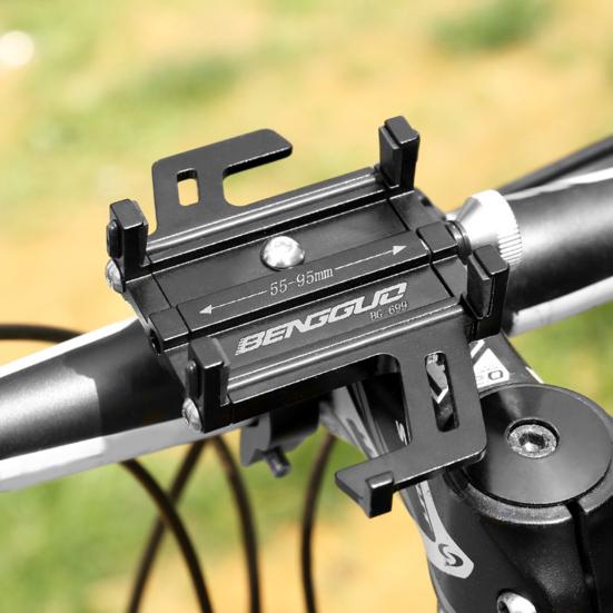 Bicycle Phone Holder Screw Mounted Adjustable Knob Anti-slip Shockproof Aluminum Alloy Phones Fixing Universal Handlebar Motorbike Cell Phone