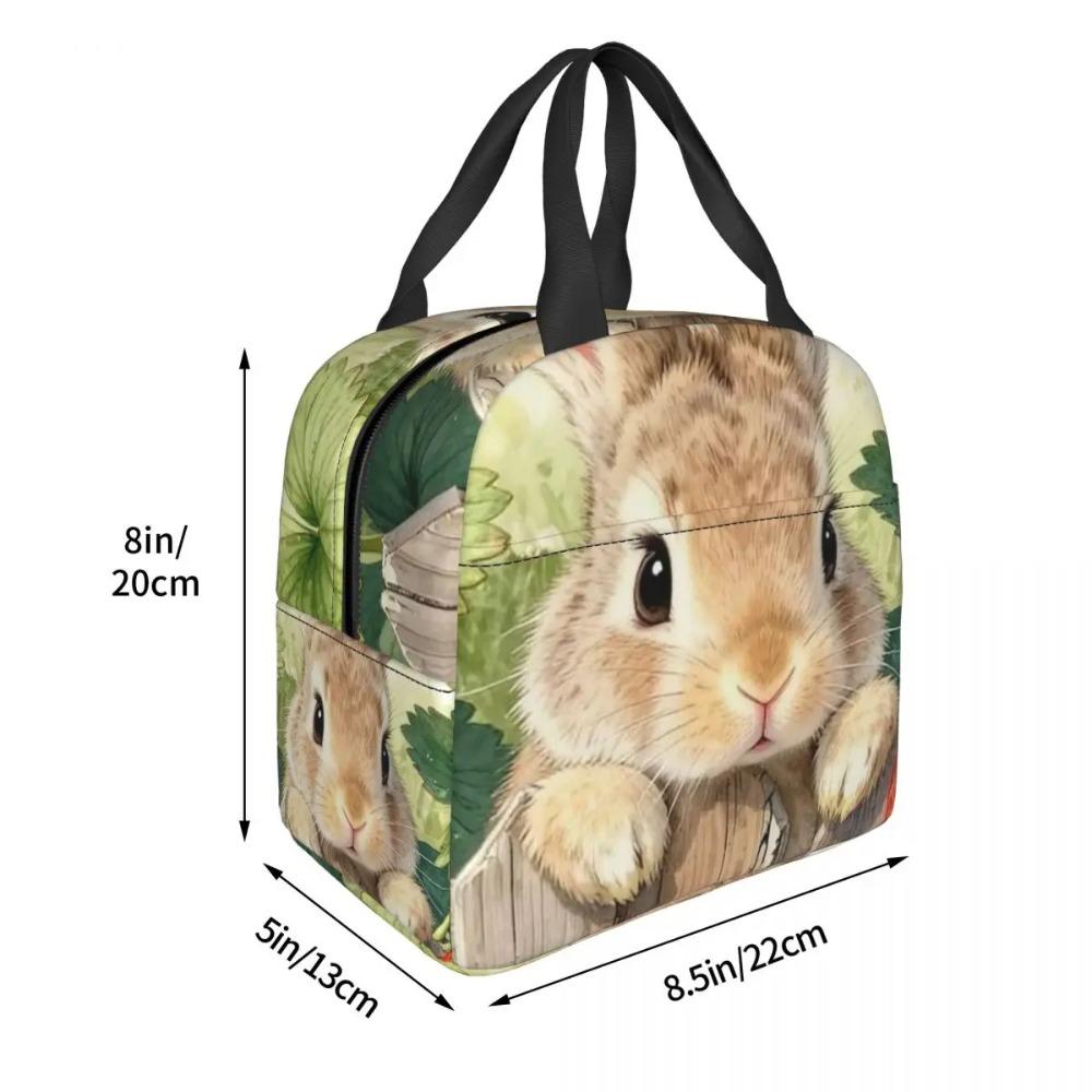 Rabbit In The Forest Anime Insulated Lunch Bag for Women Office Cooler Thermal Food Box Tote Portable Lunch Boxes Container