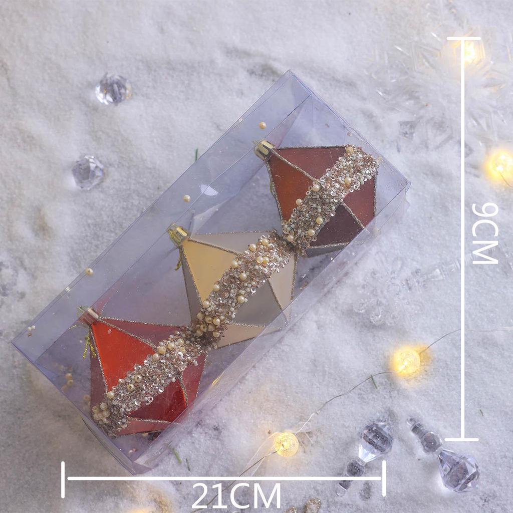 White Glitter Petal Foam Christmas Ball Ornaments for Tree Decorations