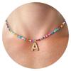 Bohemian Colorful Rice Bead Necklace with 26 Letters - Dopamine Style Jewelry