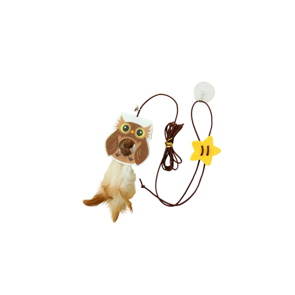 Hanging Cats Teaser Toy Set, Self-Play Swing Cats Toys With Elastic Rope, Feather & Catnip Ball For Indoor Cats, Hands-Free Door Hanging Interactive