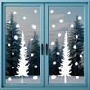 4 Sheets Christmas Window Clings - Double-Sided Static Cling Window Decorations, No Residue Removable PVC Christmas Tree Clings for Home