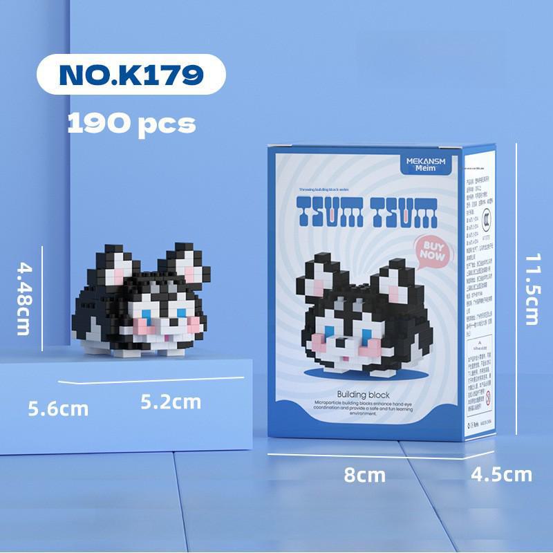 "Mini Particle Assembly Block Toys: Educational Cat Puzzle Ornaments for Kids, Compatible with LEGO"