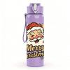 1PC Vintage Santa Claus Print 750ml Color Plastic Sports Water Bottle Leakproof Flip Straw Lid Suitable for Sports Office Home Use