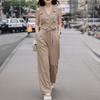 ZANZEA Women Sleeveless Blouse and Long Pants Summer Two Piece Suit Sets