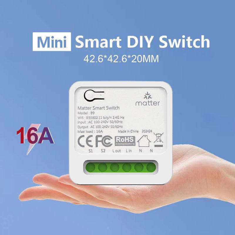 Matteroverwifi Smart HomeKit-Alexa-Google Switch, 10A Voice Control Remote