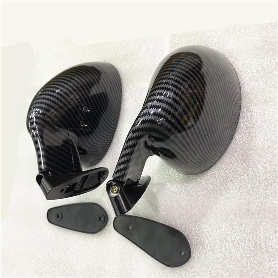 2x Car Side Mirrors Rearview Mirrors Vintage Style Carbon Fiber Color Universal