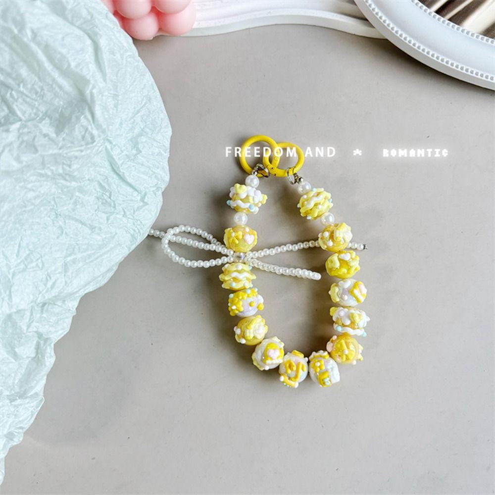Colorful Mobile Phone Strap Pearl Phone Lanyard New Bag Pendant Keychain