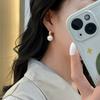 Elegant Imitation Pearl Earring For Women Gold Color Round Drop Earrings Korean Delicate Irregular Design Unusual 2025 Fashion Jewelry