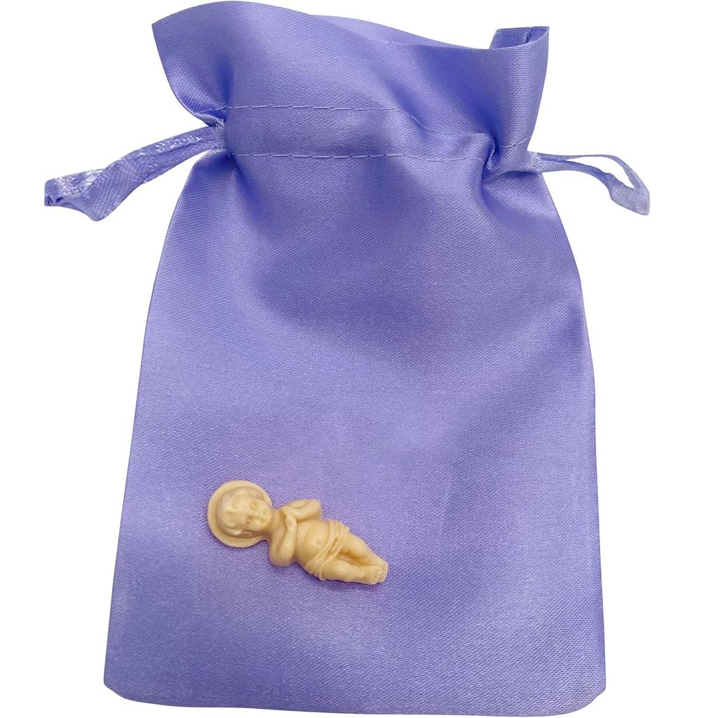 King Cake Babies Bakers Dozen Set with Gift Bag and 13 Sweet Baby Jesus Figurines Party Cake Decoration