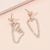 Elegant Heart-shaped Asymmetrical Rhinestone Earrings - High-end, Colorfast Design with Quality Assurance