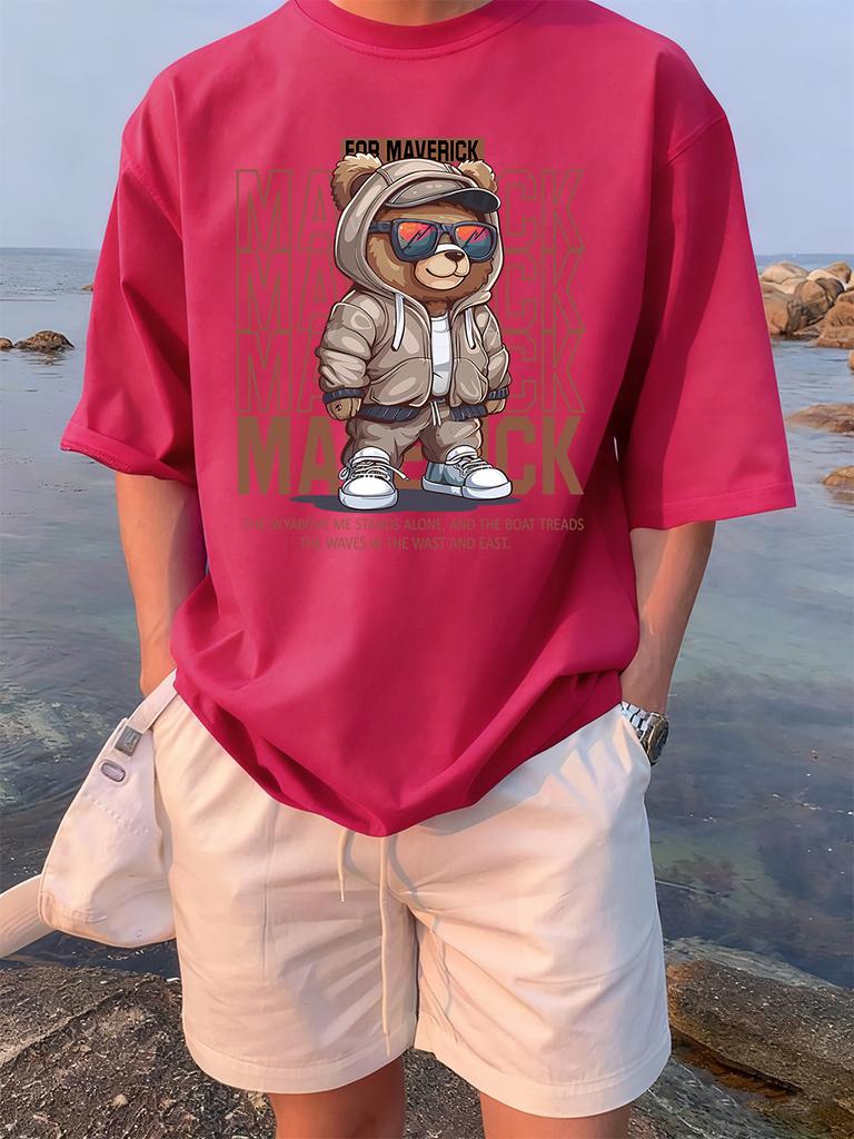 Funny Toy Bow Bear Cartoon Prints TShirts Womens Summer Cotton Short Sleeve Tees Loose ONeck Soft Tops Casual Womans Clothes