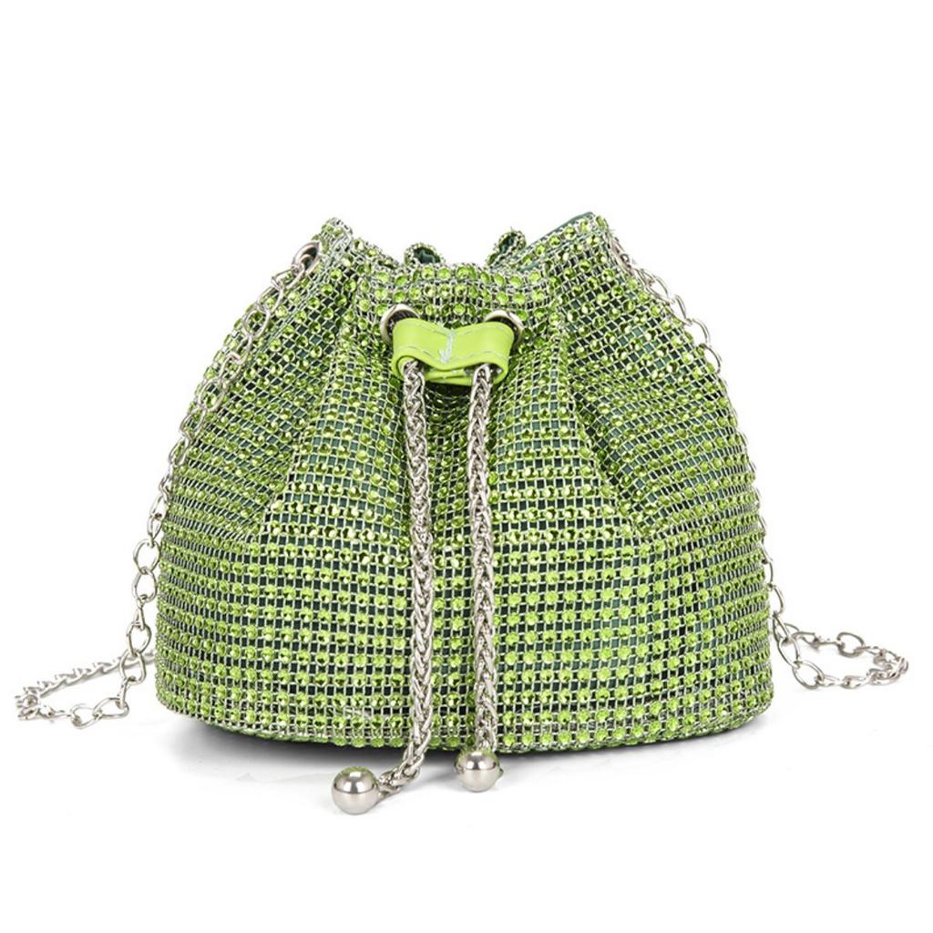 Bolso de Mano Nuevo Moderno y Elegante para Mujeres, Bolso de Hombro Diamantado Texturizado, Bolso de Cadena a la Moda, Bolso Diagonal Tipo Cubo de Agua