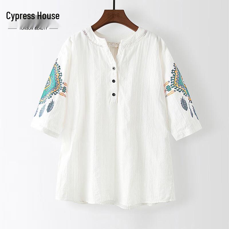 

Женская элегантная блузка с принтом, вырезами и коротким рукавом L