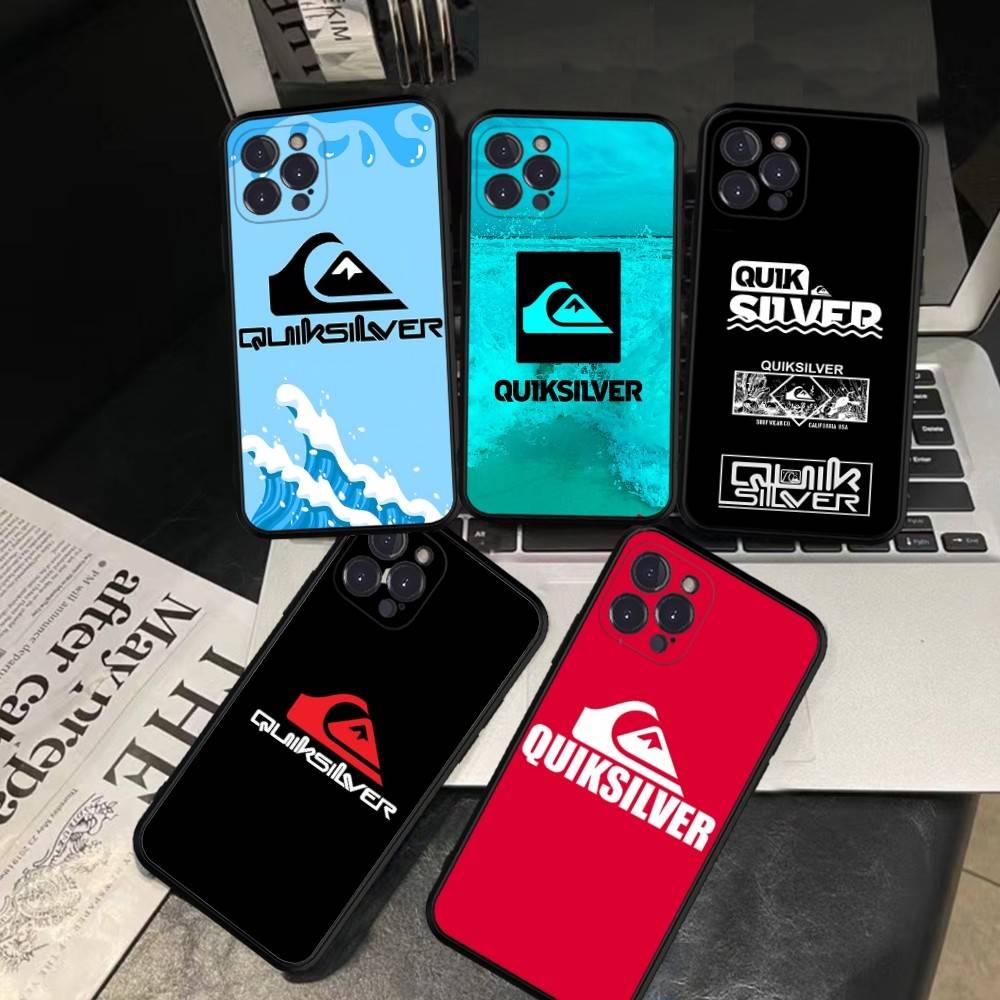 Q-QuiksilverS LOGO Phone Case For IPhone 17 16 15 14 13 12 11 Pro Max Plus Mini Soft Black Cover