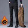 Utumn and Winter Fleece Men's Corduroy Casual Pants Chenille Thick Stretch Business Trousers Mid-rise Thermal Pants