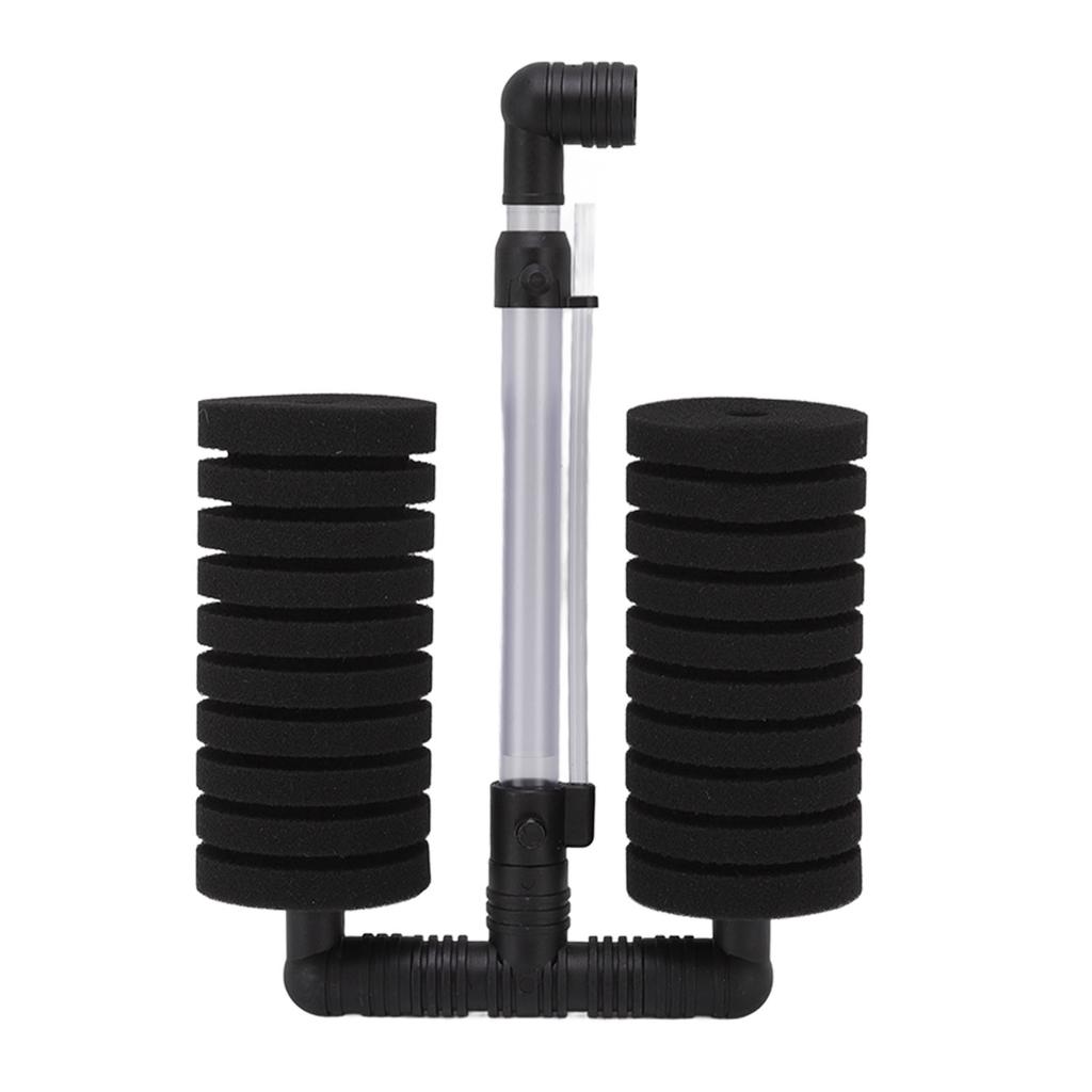 Aquarium Sponge Filter Quiet Double Submersible Foam Filter for Fresh and Salt Water Fish Tank