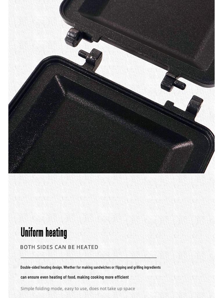 Portable Non-Stick Folding Sandwich Toaster & Frying Pan for Outdoor & Home Use