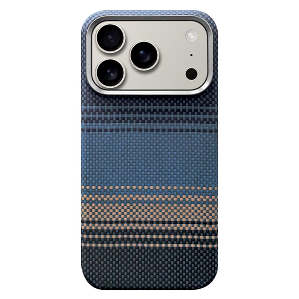 

Чехол для iPhone 17 Pro, градиентный, из арамидного волокна, магнитный, с металлическим ободком для камеры, совместимый с MagSafe