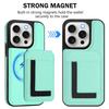 For iPhone 15 Pro Magnetic Case TPU + PU Leather Phone Back Cover with Detachable Card Holder